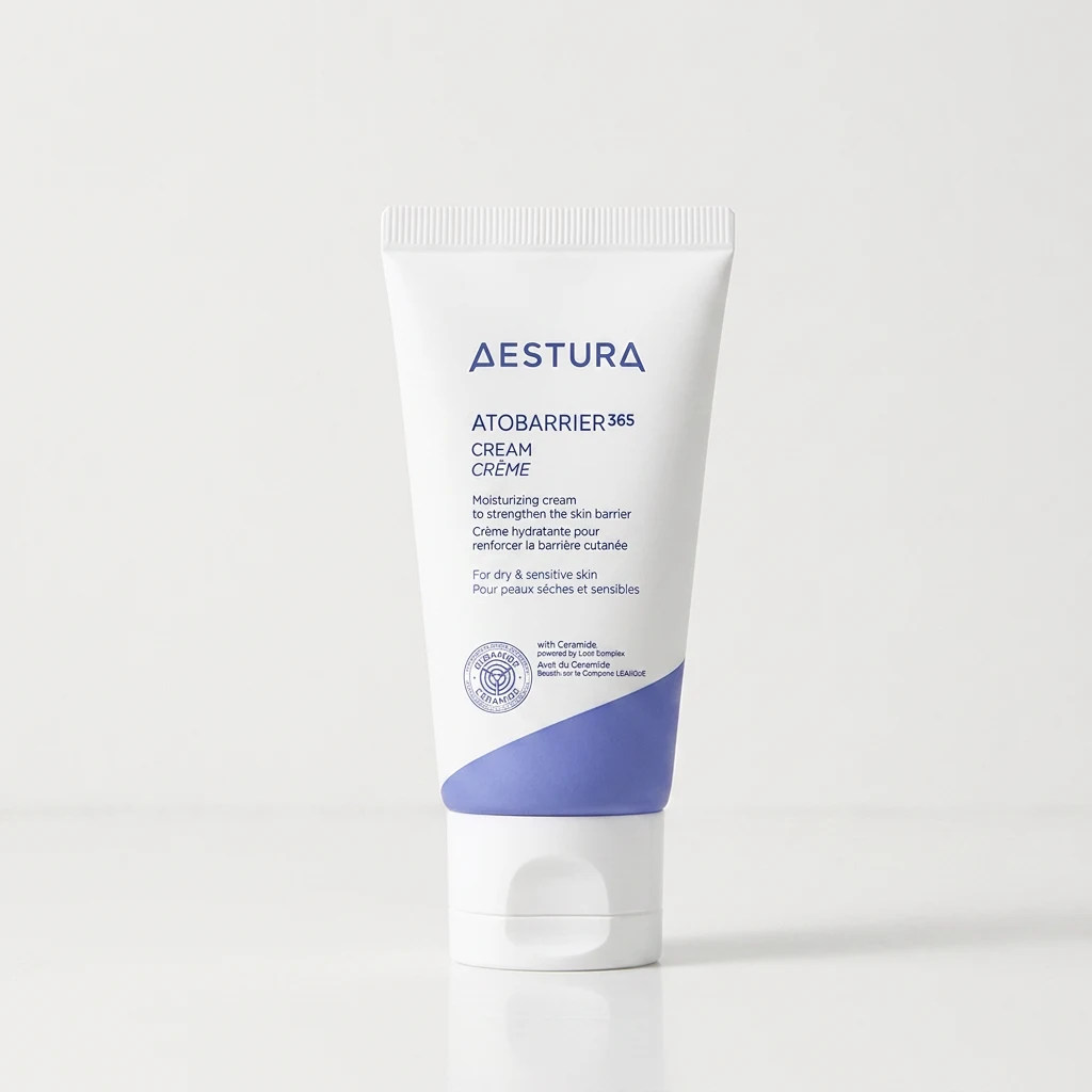 AESTURA Atobarrier365 Cream on a clean white studio backdrop