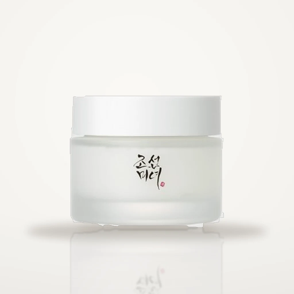 Beauty of Joseon Dynasty Cream 50ml frosted glass jar on a soft warm-white studio backdrop