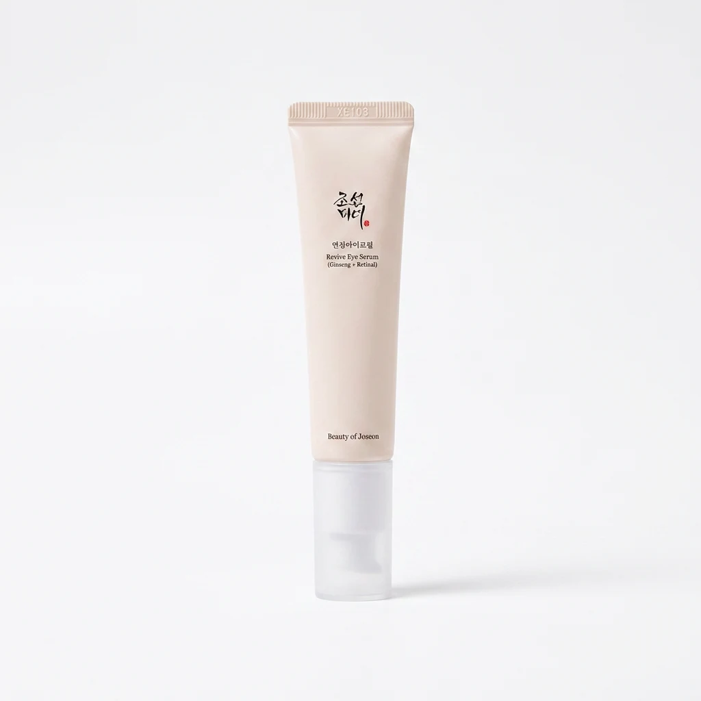 Beauty of Joseon Revive Eye Serum Ginseng + Retinal 30ml tube on a clean white studio backdrop
