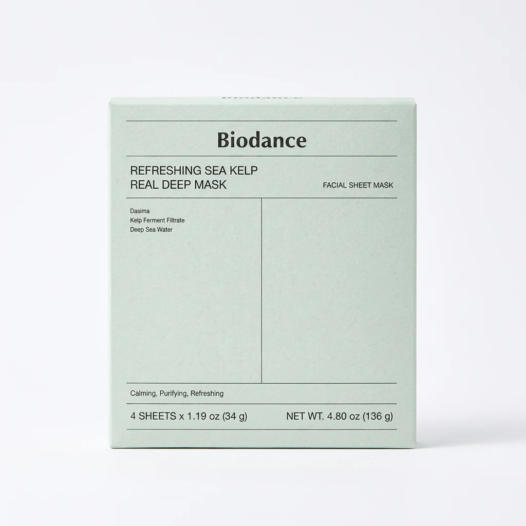 BIODANCE Refreshing Sea Kelp Real Deep Mask box on a clean white studio backdrop