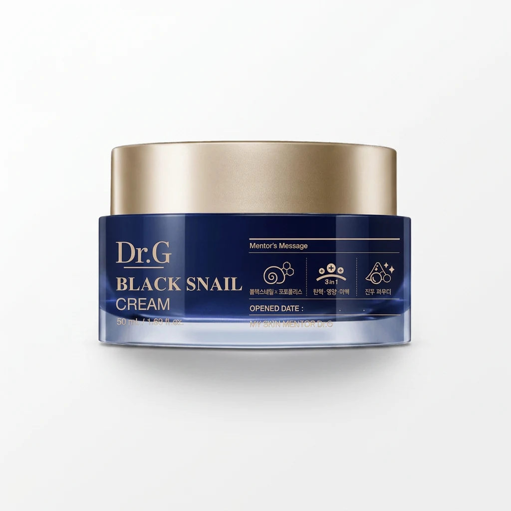 Dr.G Black Snail Cream 50ml on a clean white studio backdrop