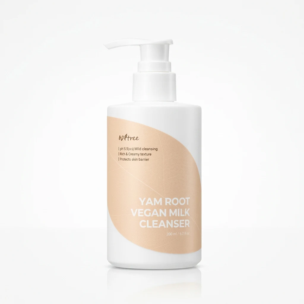 ISNTREE Yam Root Vegan Milk Cleanser 220ml on a clean white studio backdrop