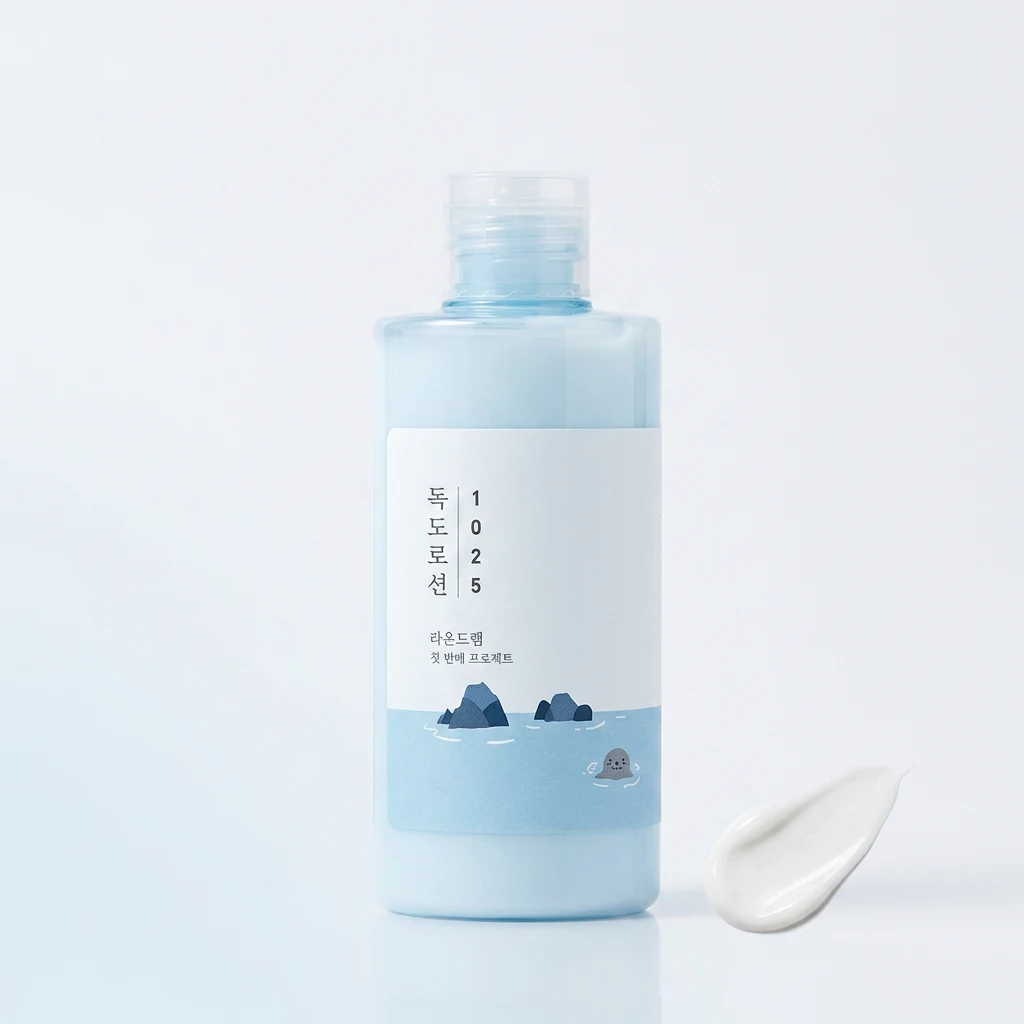 ROUND LAB 1025 Dokdo Lotion 200ml bottle on a clean white studio backdrop